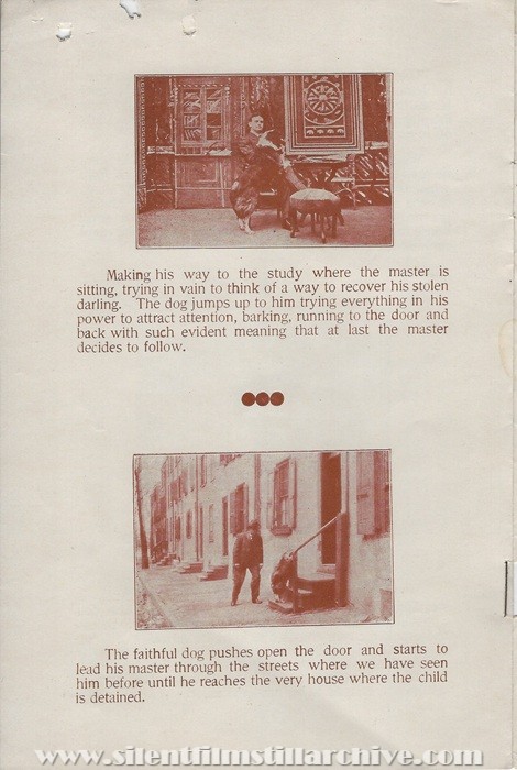 Sales flyer for RESCUED BY CARLO (1906) from Lubin