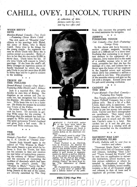 Elmo Lincoln in THE ALIBI (1917) synopsis