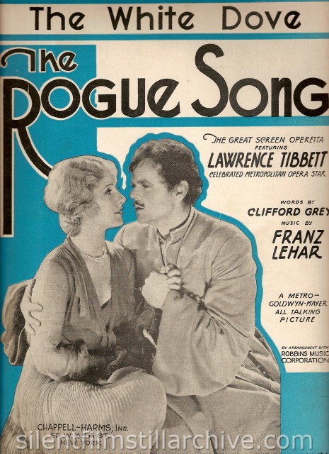 ROGUE SONG (1930 sheet music with Laurence Tibbett