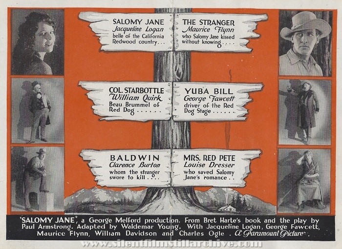 Herald for SALOMY JANE (1923) with Jacqueline Logan