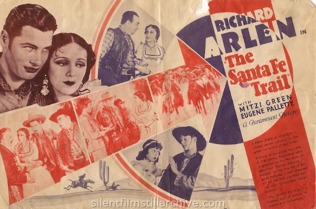 Advertising Herald for THE SANTA FE TRAIL (1930) with Richard Arlen and Mitzi Green.