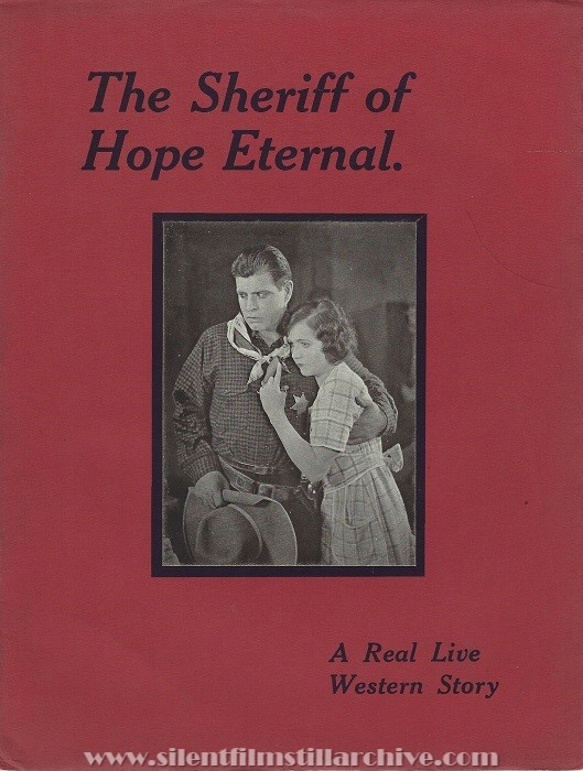Program for THE SHERIFF OF HOPE ETERNAL (1921) with Jack Hoxie and Bee Monson