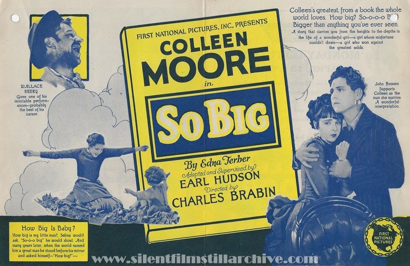 Herald for SO BIG (1924) with Colleen Moore and John Bowers