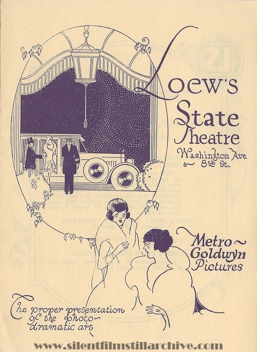 Loew's State Theatre program, St. Louis, Missouri, August 21, 1924