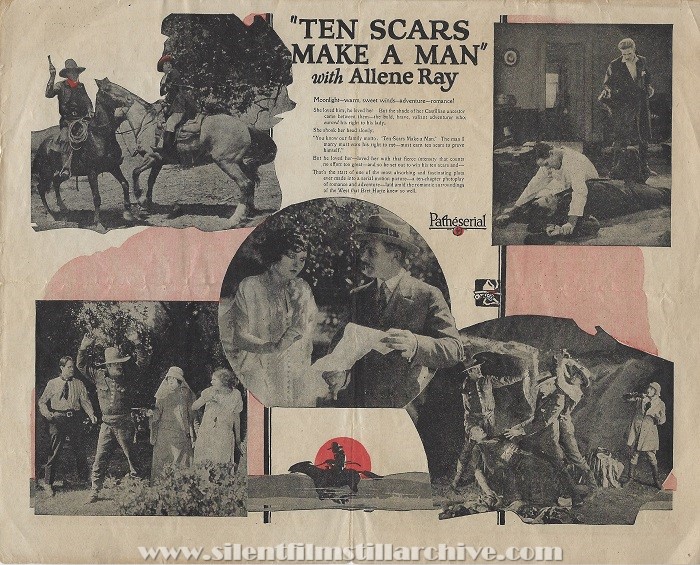Herald for TEN SCARS MAKE A MAN (1924) with Allene Ray