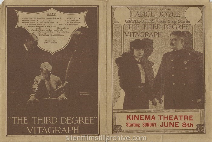 Advertising herald for THE THIRD DEGREE (1919) with Alice Joyce