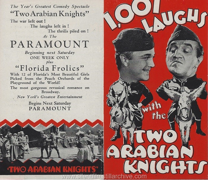 Herald for TWO ARABIAN KNIGHTS (1927) with William Boyd and Louis Wolheim