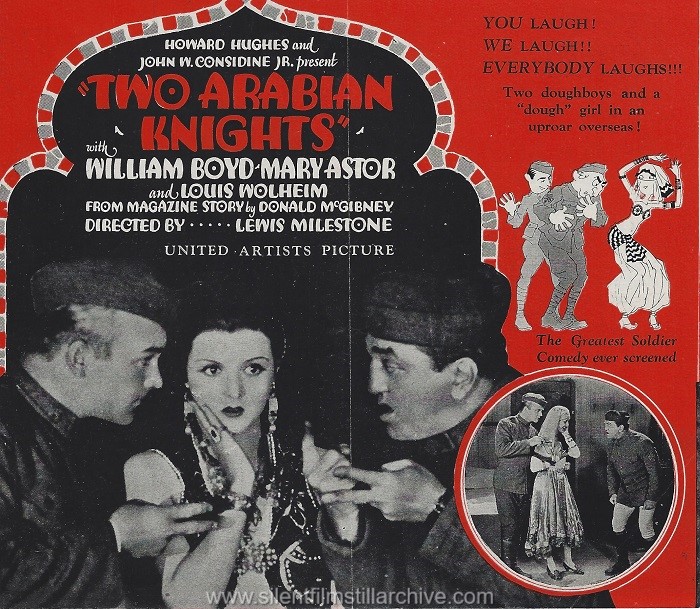 Herald for TWO ARABIAN KNIGHTS (1927) with William Boyd, Louis Wolheim and Mary Astor