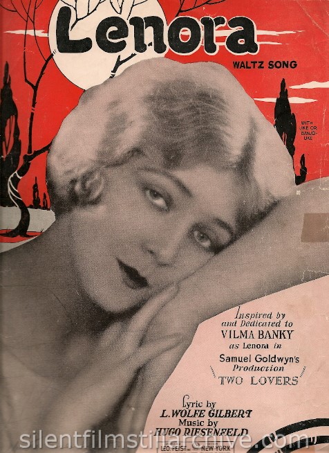 Vilma Banky TWO LOVERS (1928) sheet music