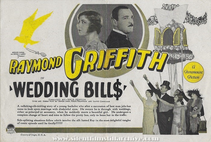 Herald for WEDDING BILL$ (1927) with Raymond Griffith and Anne Sheridan