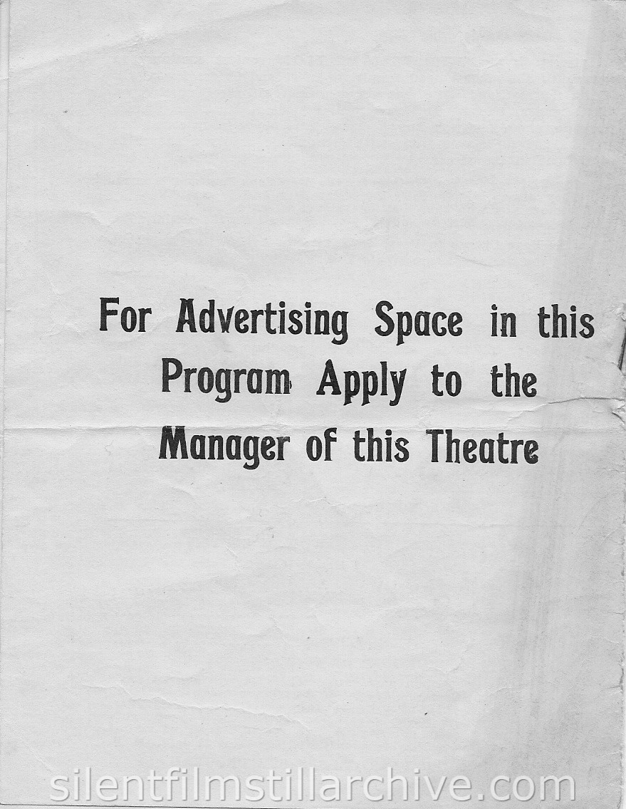 Palace Theater Program, White Plains, NY