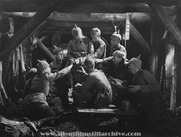 Louis Wolheim, Lew Ayres, and William Bakewell in ALL QUIET ON THE WESTERN FRONT (1931)