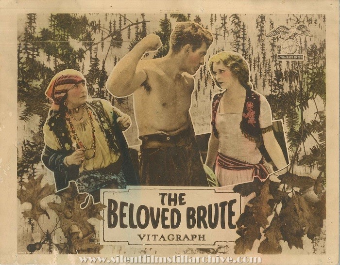 Lobby card with Mary Alden, Victor McLaglen and Marguerite de la Motte in THE BELOVED BRUTE (1924)