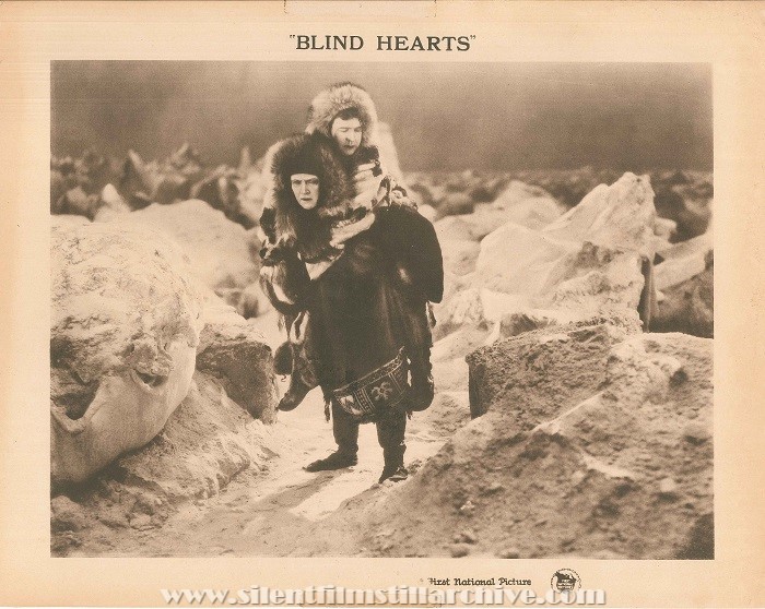 Lobby card for BLIND HEARTS (1921) with Hobart Bosworth and Wade Boteler