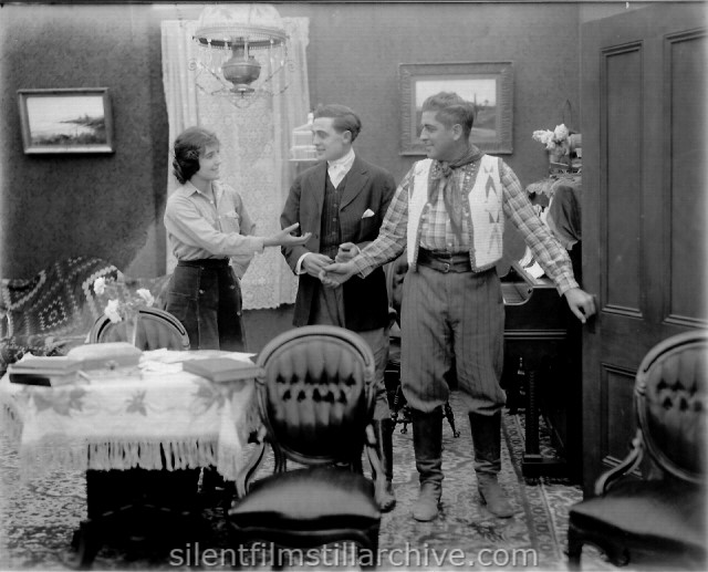 Anna Little, Forrest Taylor and Jack Richardson in BROADCLOTH AND BUCKSKIN (1915)