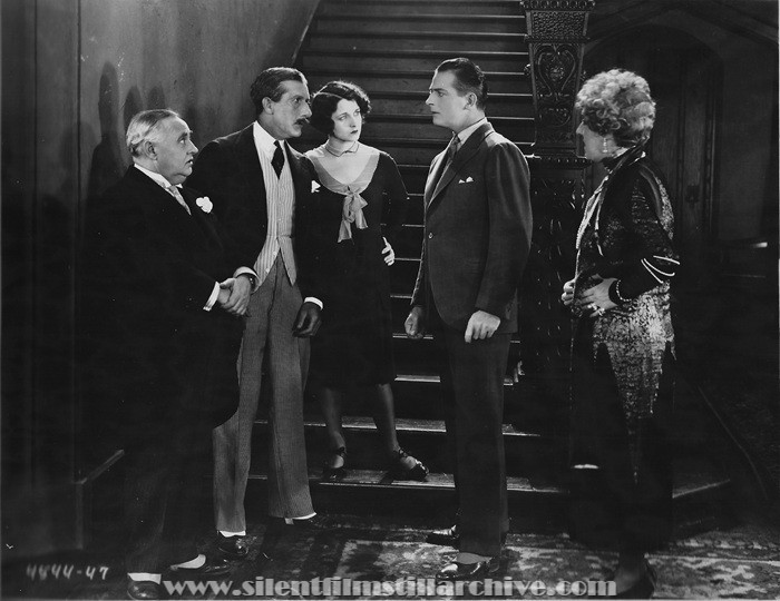 Otis Harlan, Charles Gerrard, Gertrude Olmstead, Reginald Denny, and Emily Fitzroy in THE CHEERFUL FRAUD (1926)