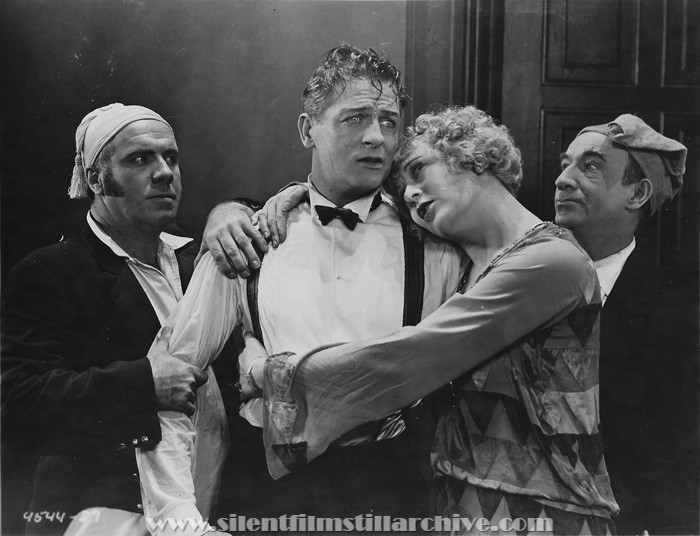 Wilson Benge, Reginald Denny, Gertrude Astor, and Luis Alberni in THE CHEERFUL FRAUD (1926)