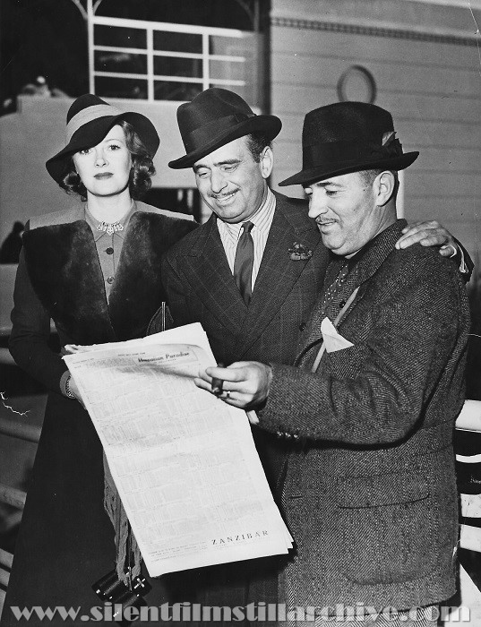 Lady Ashley, Douglas Fairbanks, Sr.; and Raymond Griffith at Santa Anita racetrack