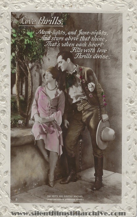 Talkie Song Series postcard for THE GREAT DIVIDE (1929) with Dorothy Mackaill and Ian Keith