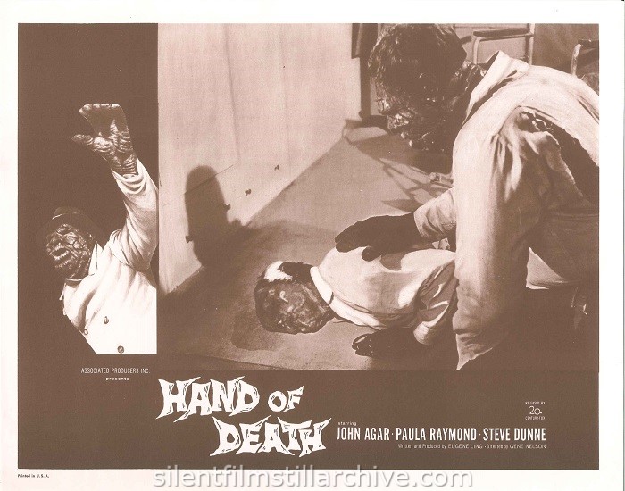 Lobby card with John Agar in HAND OF DEATH (1962)