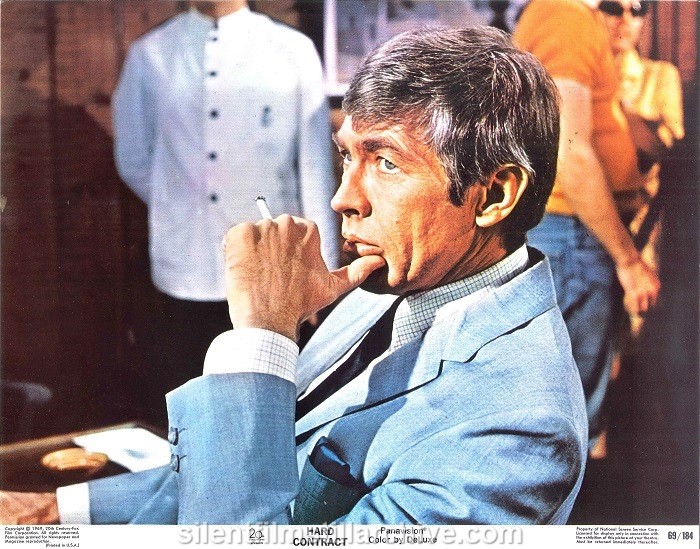 Lobby card with Lee RemickJames Coburn in HARD CONTRACT (1969)