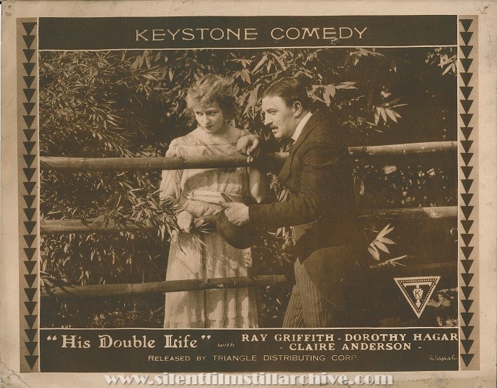 Raymond Griffith and Claire Anderson in HIS DOUBLE LIFE (1918).