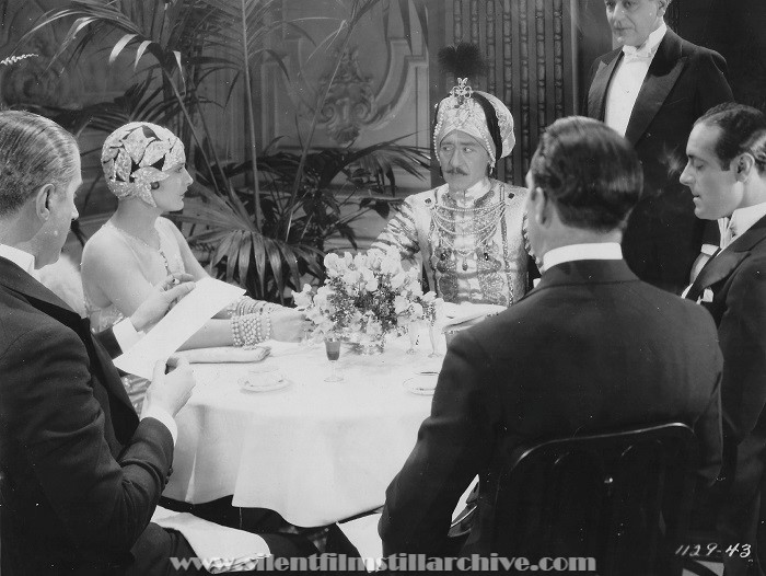 Evelyn Brent, Adolphe Menjou, and Mario Carillo in HIS TIGER LADY (1928)