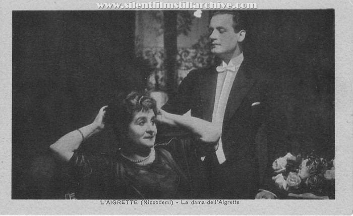 Postcard for L'AIGRETTE (1917) with Ida Carloni Talli and Tullio Carminati