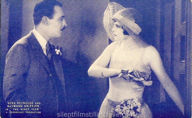 Postcard of Vera Reynolds and Raymond Griffith in THE NIGHT CLUB (1925)