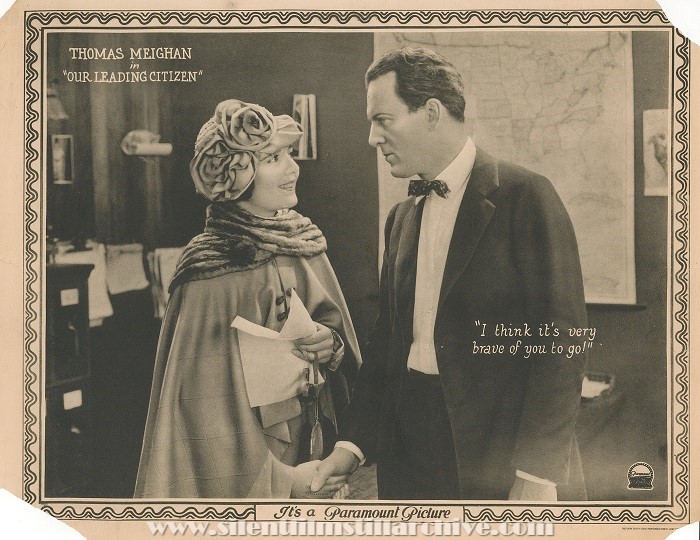 Lobby card for OUR LEADING CITIZEN (1922) with Lois Wilson and Thomas Meighan