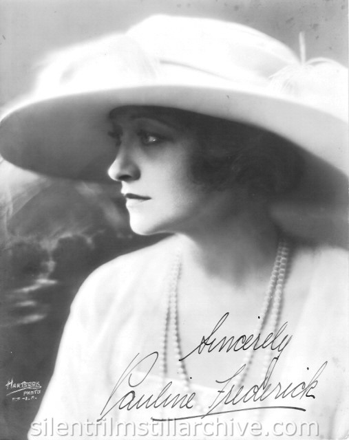 Pauline Frederick portrait and autograph