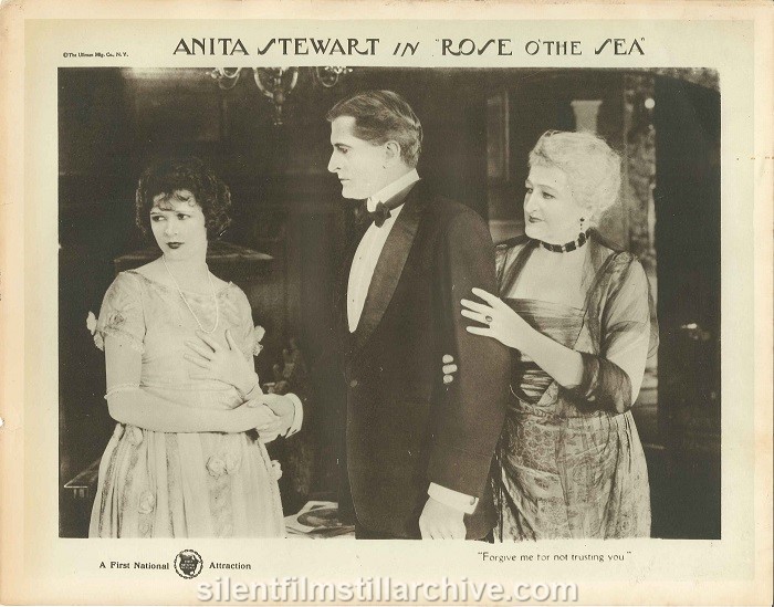 Lobby card with Anita Stewart, John P. Lockney, and Kate Lester in ROSE O' THE SEA (1922)