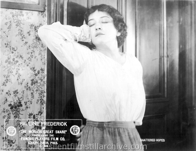Pauline Frederick in THE WORLD'S GREAT SNARE (1916)